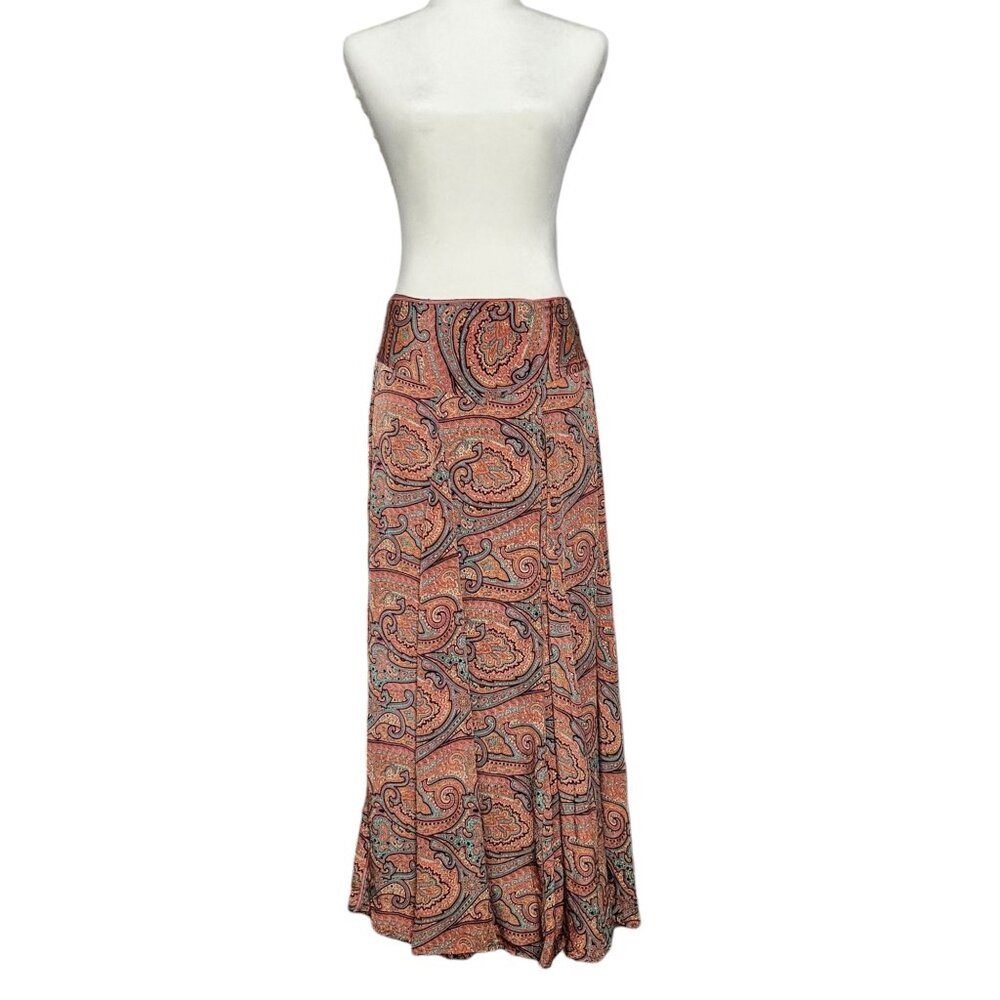 Kurta Multicolor Brown Paisley Boho Mid Rise Maxi skirt No Size Tag